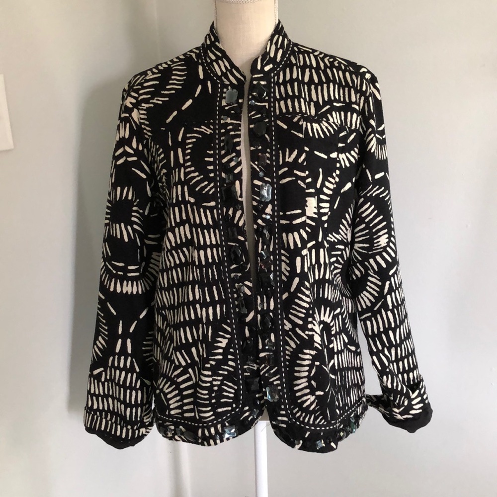 Investments printed crystal detail zip jacket